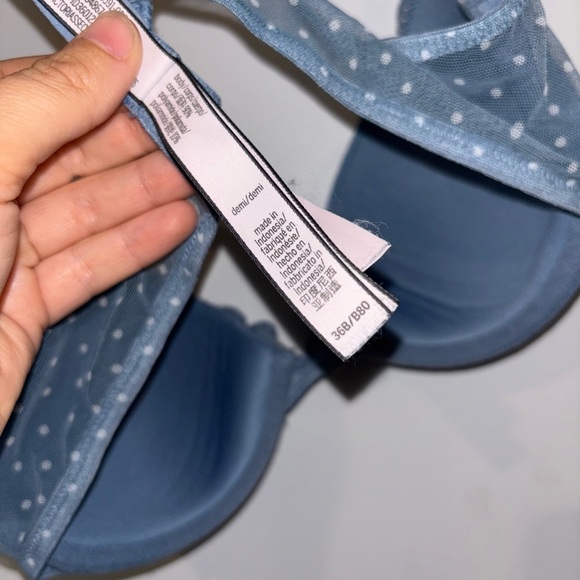Victoria's Secret Demi polkadot Lace Bra in Blue 36B - Picture 7 of 9
